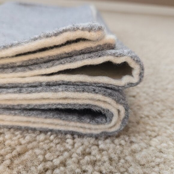 NWOT Reversible Wool Scarf Minimalist Modern Grey & Cream - Picture 12 of 16